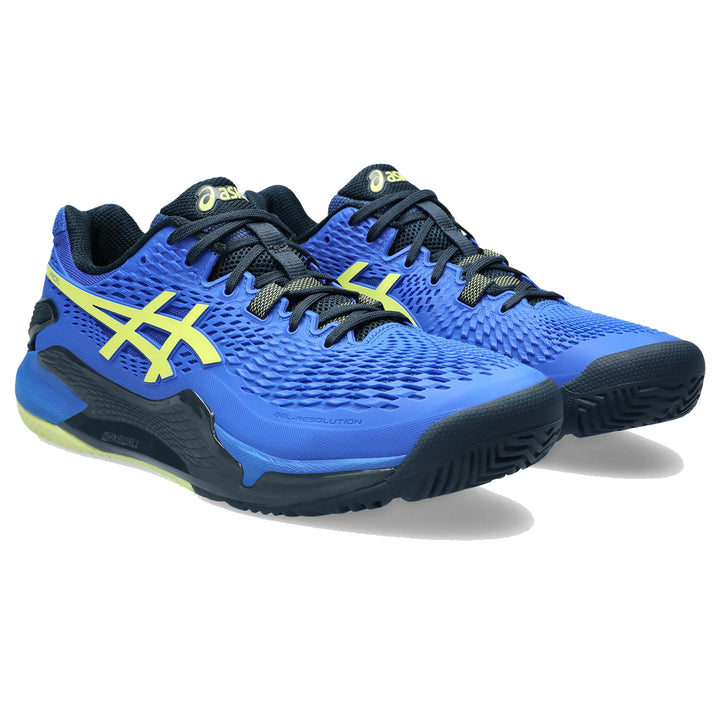 Asics Men's Gel Resolution 9 Padel Shoes Illusion Blue Glow Yellow